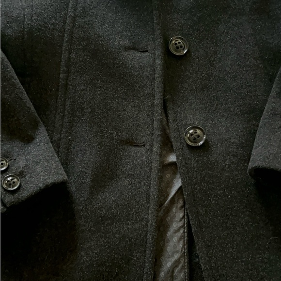 Anne Klein Classic Wool Cashmere Peacoat Dress Coat Black Overcoat Size 8 - Picture 5 of 11